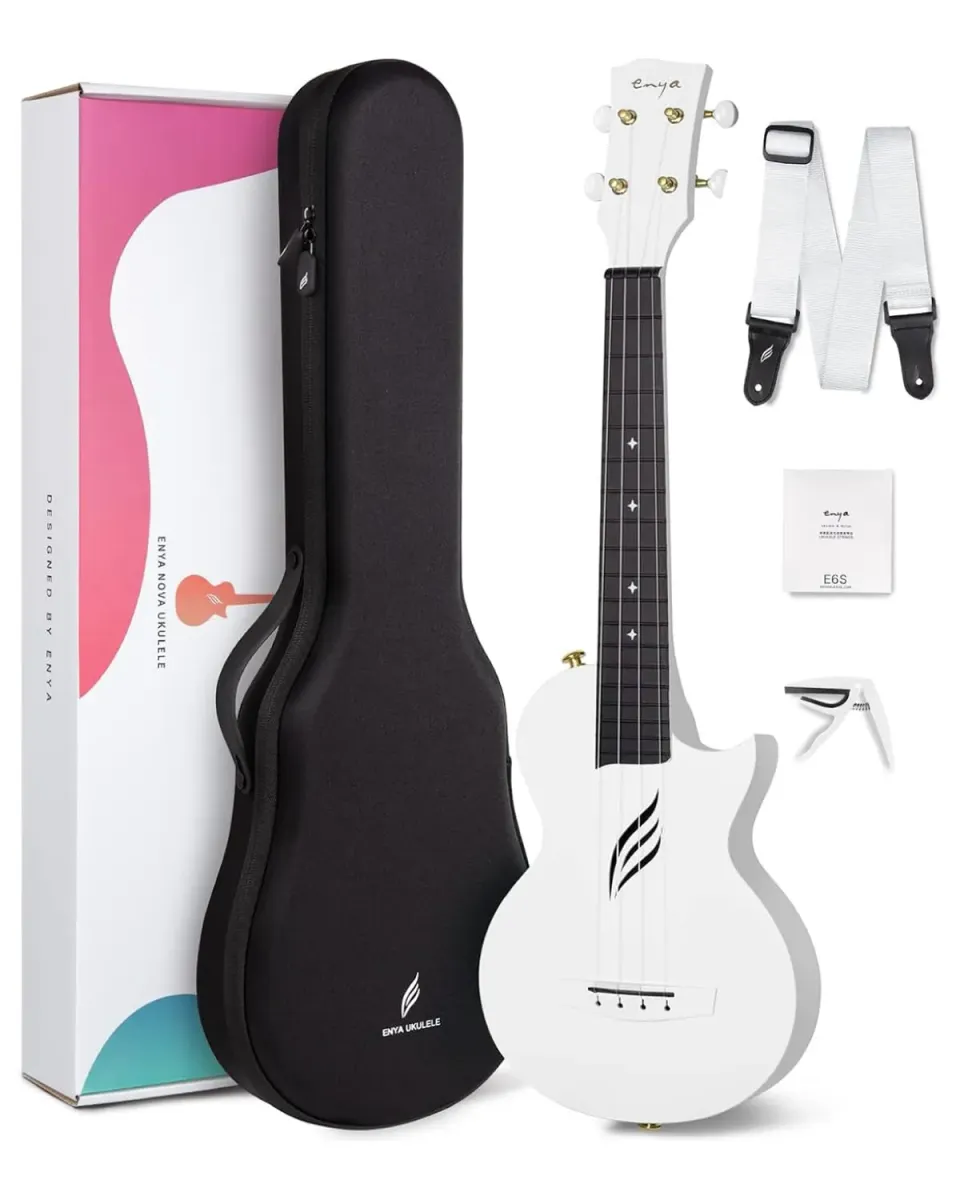 Enya Nova U ukulele concerto 23 pollici bianco carbonio