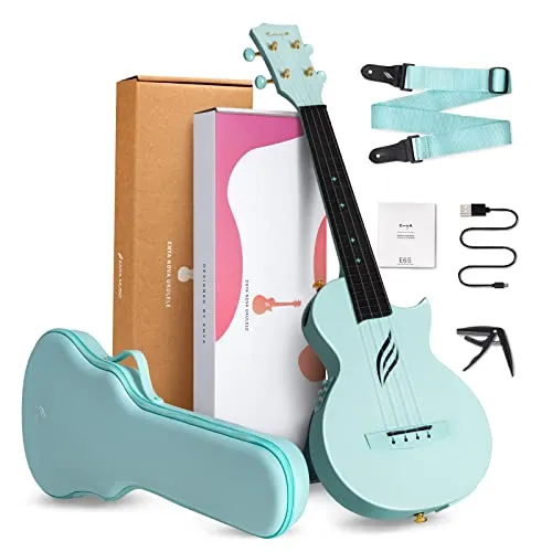 Enya Nova U/BL EQ ukulele concerto blu elettrico kit