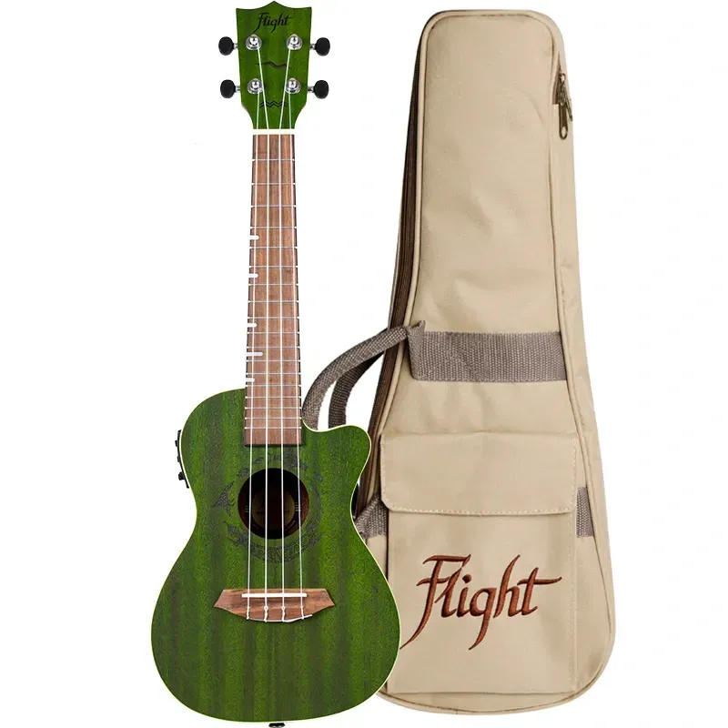 Flight DUC380 CEQ Jade ukulele concerto verde elettrificato
