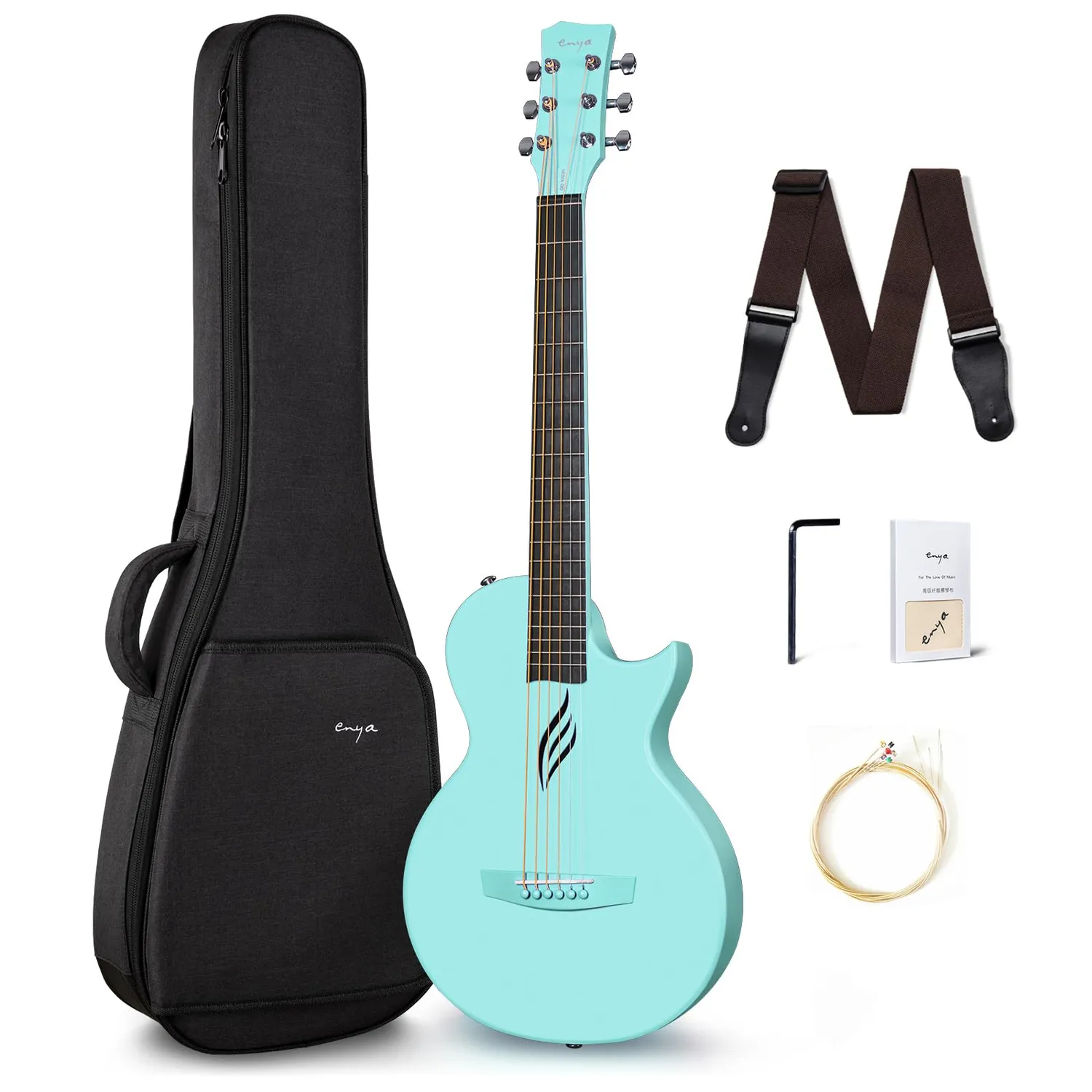 Enya Nova Go SP1 chitarra elettroacustica 35'' nera carbonio
