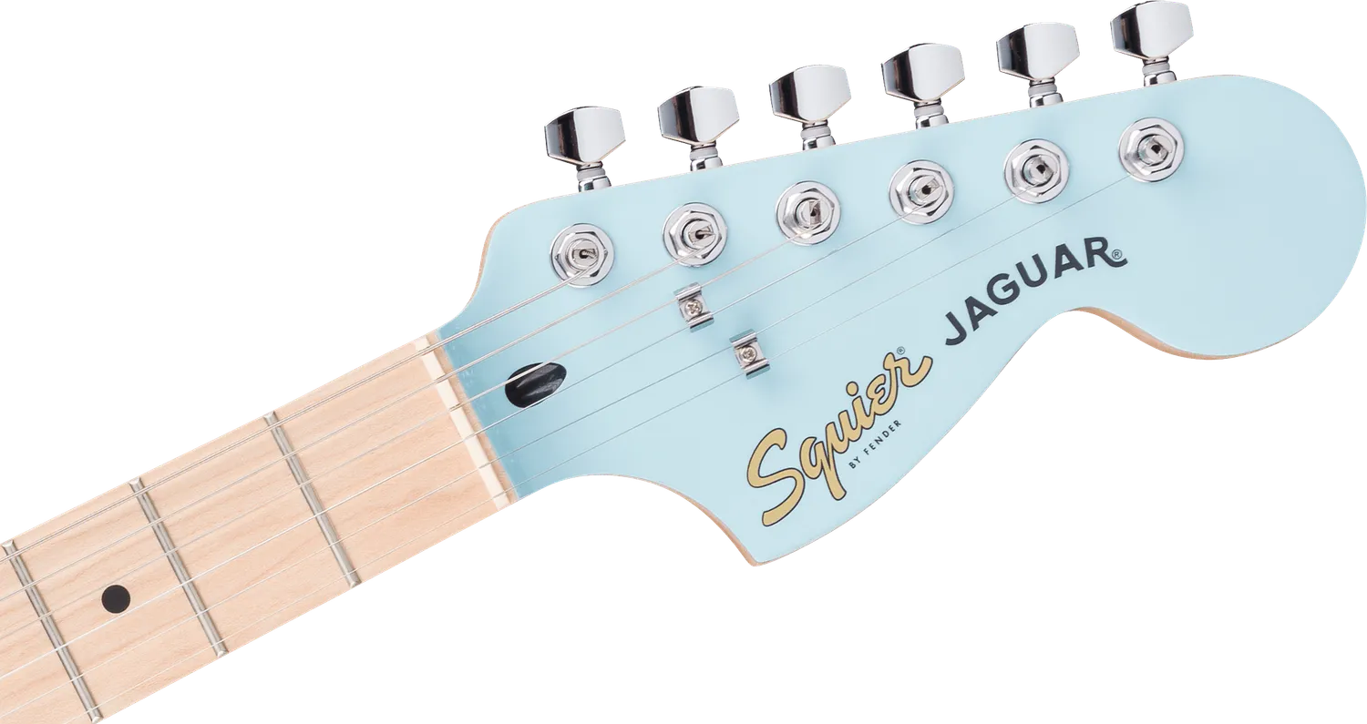 Squier Affinity Jaguar chitarra elettrica Daphne Blue scala corta
