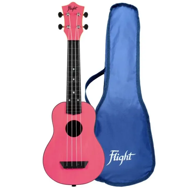 Flight TUS35 Pink ukulele soprano da viaggio rosa plastica