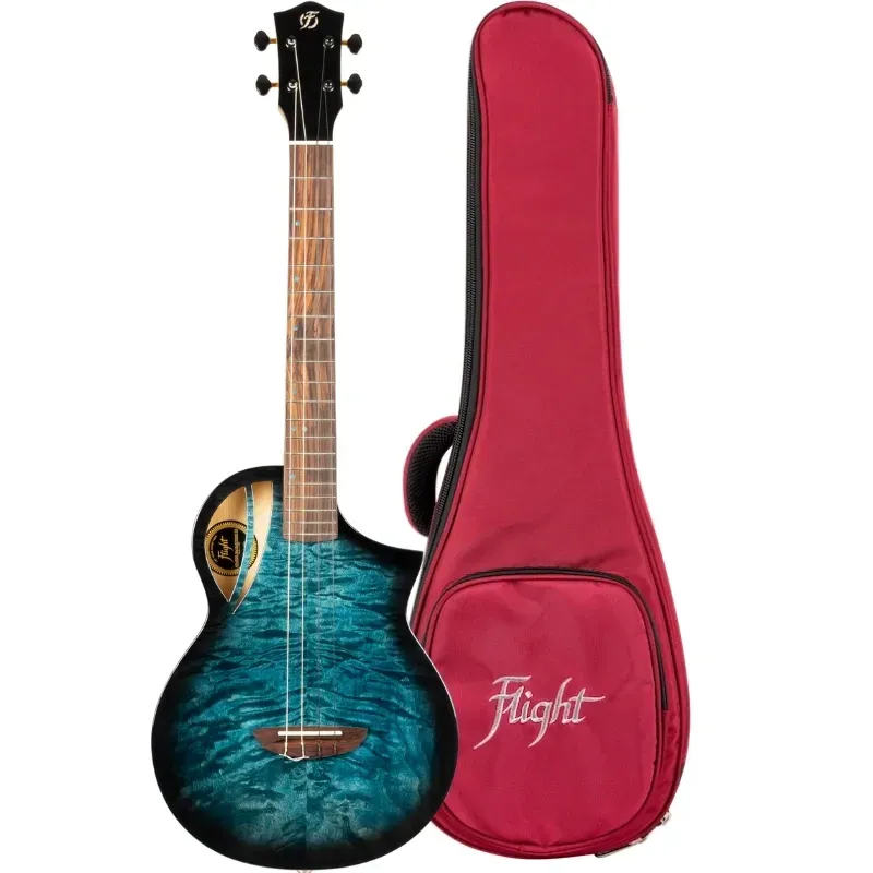 Flight Royal Aviator QM ukulele baritono elettrificato acero