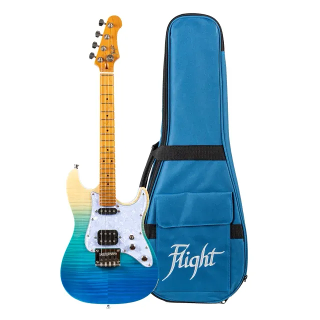 Flight Pathfinder Transparent Blue ukulele tenore elettrico