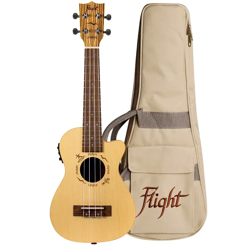 Flight DUC328 CEQ SP/ZEB ukulele concerto elettrificato abete