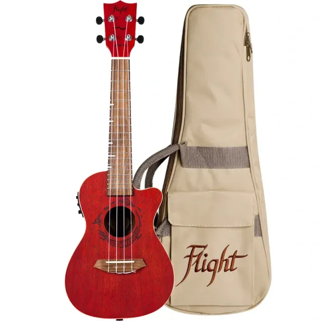 Flight Gemstone DUC380 CEQ Coral ukulele concerto elettrificato
