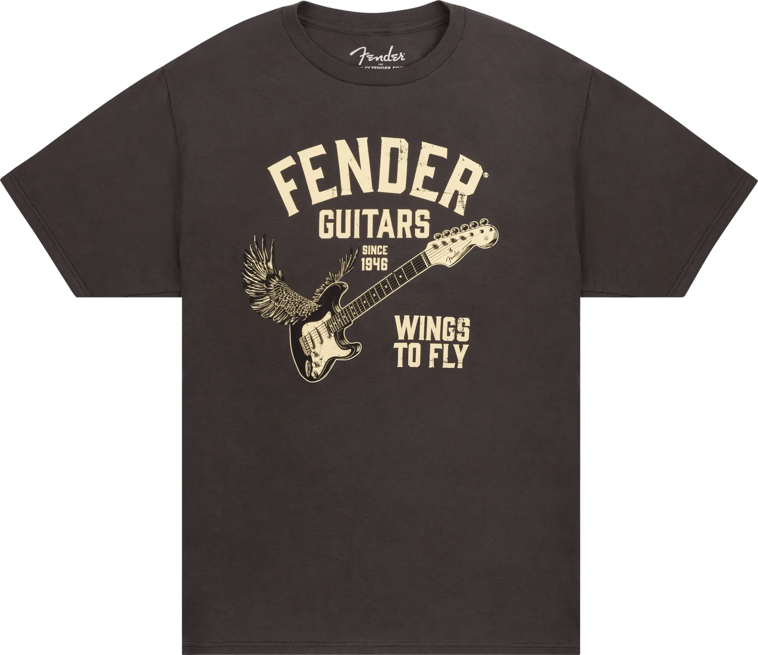 Fender Wings To Fly t-shirt nera Vintage Black
