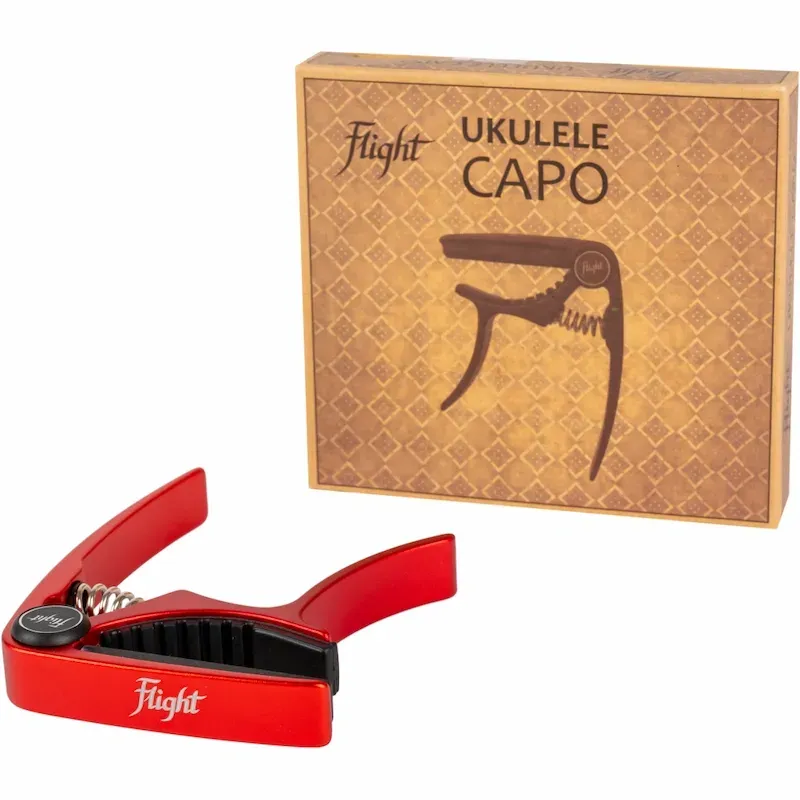 Flight FC-RD capotasto ukulele rosso alluminio