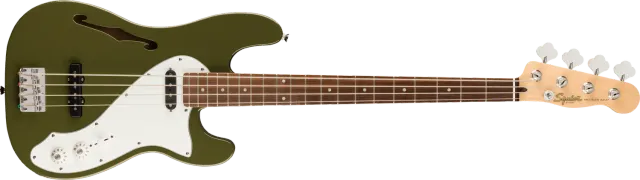 Squier Paranormal Precision Thinline basso semi-hollow SJ olive