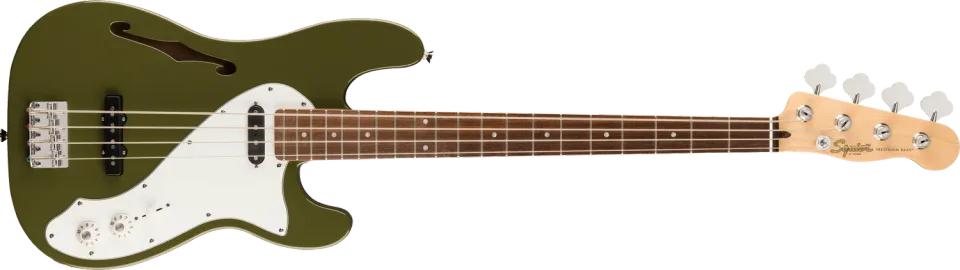 Squier Paranormal Precision Thinline basso semi-hollow SJ olive