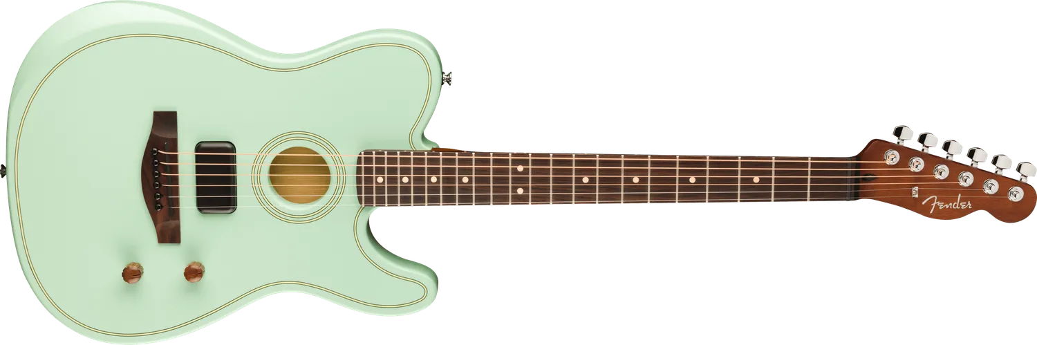 Squier Acoustasonic Standard Telecaster ibrida surf green rosewood