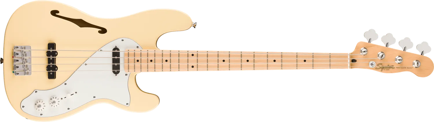 Squier Paranormal Precision Thinline basso semi-hollow SJ olive
