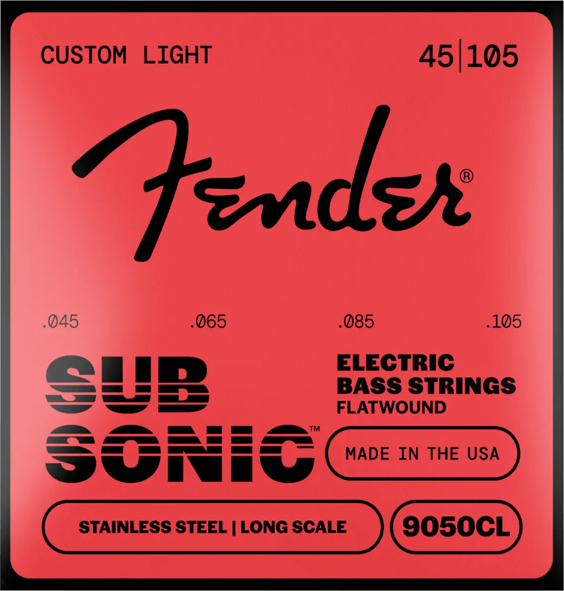 Fender SubSonic 9050 corde basso flatwound 045-100 acciaio