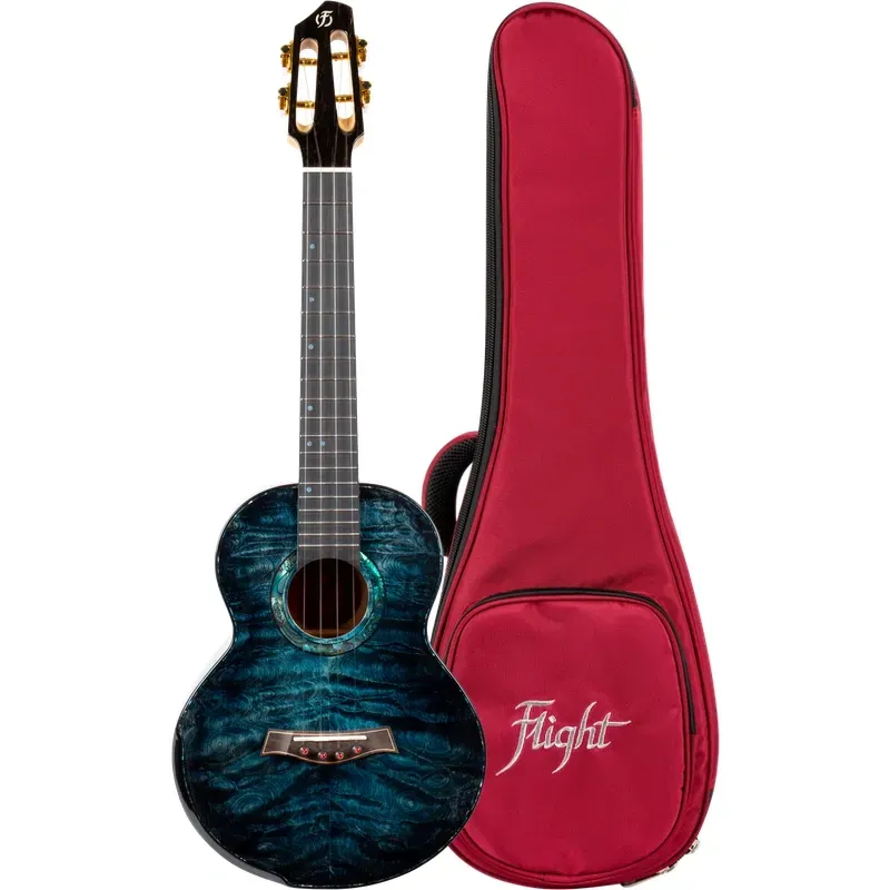 Flight A10 QM Aqua Blue ukulele tenore acero massello