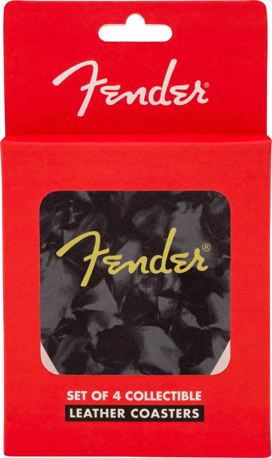 Fender Pick Shape Logo sottobicchieri pelle 4 pezzi
