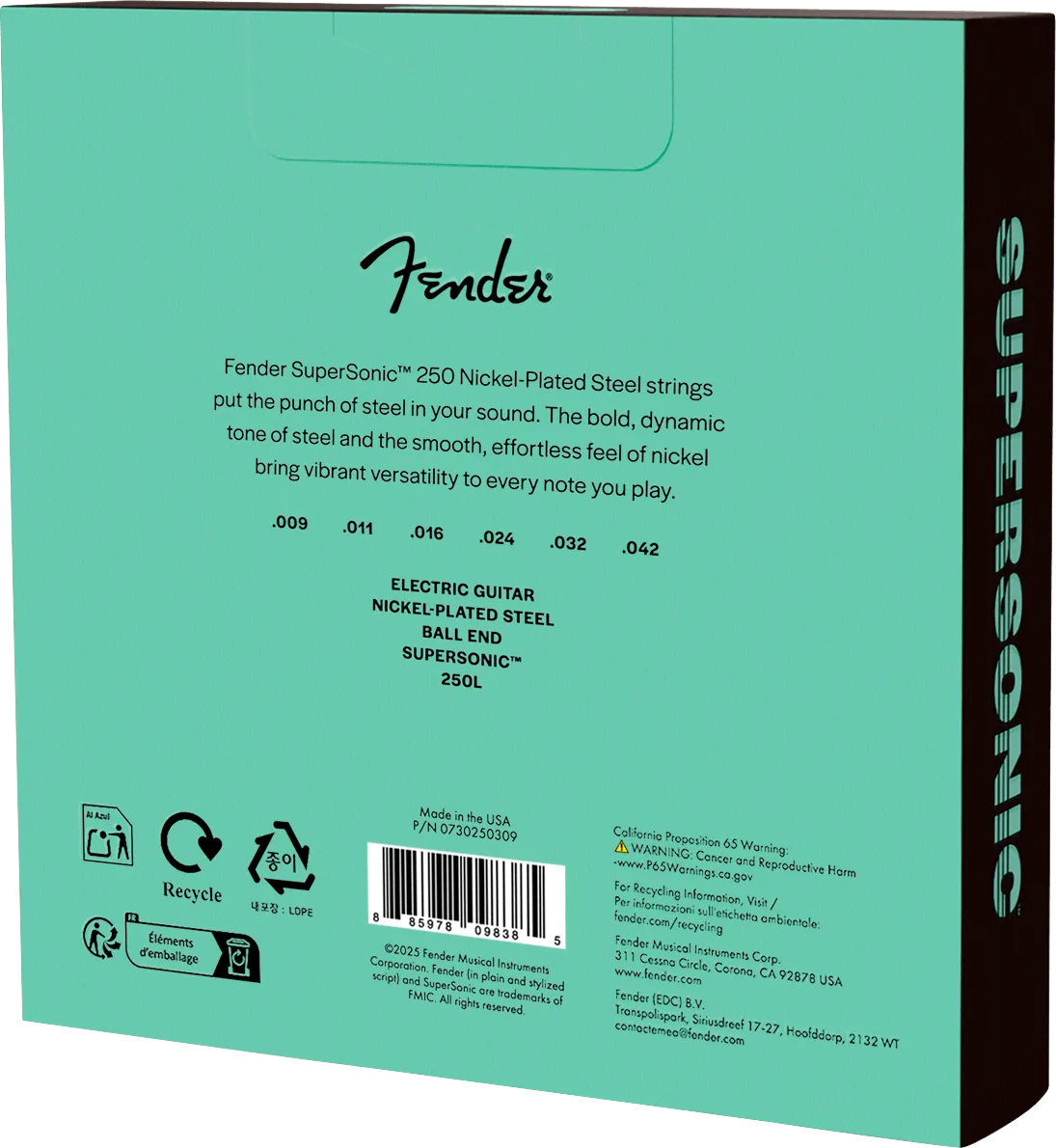 Fender SuperSonic 250 corde chitarra 009-042 3 pack