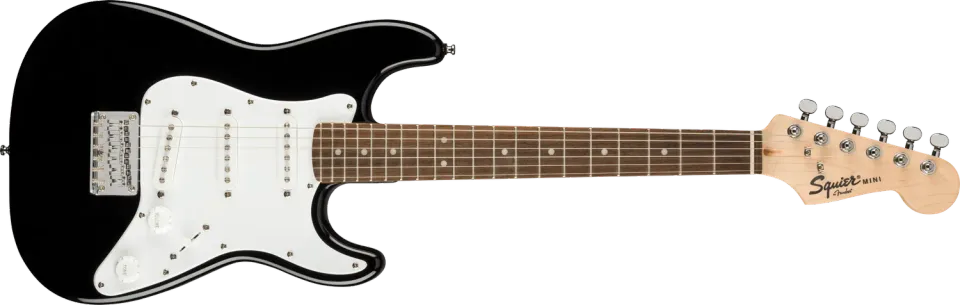 Squier Mini Stratocaster chitarra elettrica nera misura ridotta