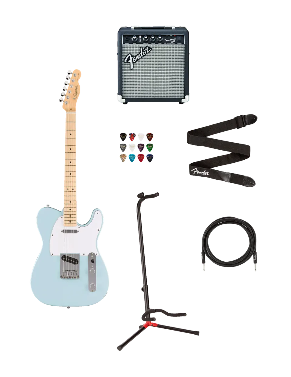 Squier Debut Telecaster bundle chitarra+Frontman 10G Sonic Blue