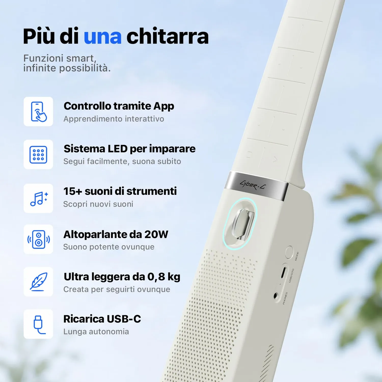 Enya Cyber-G Pocket chitarra smart nera 20W
