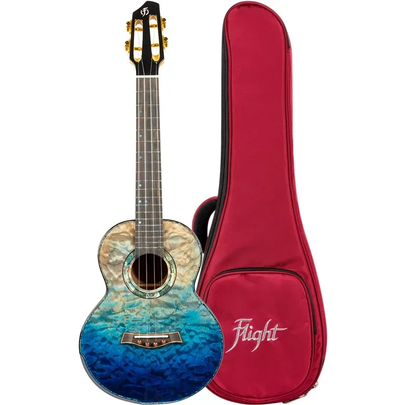 Flight A10 QM Faded Blue ukulele tenore acero