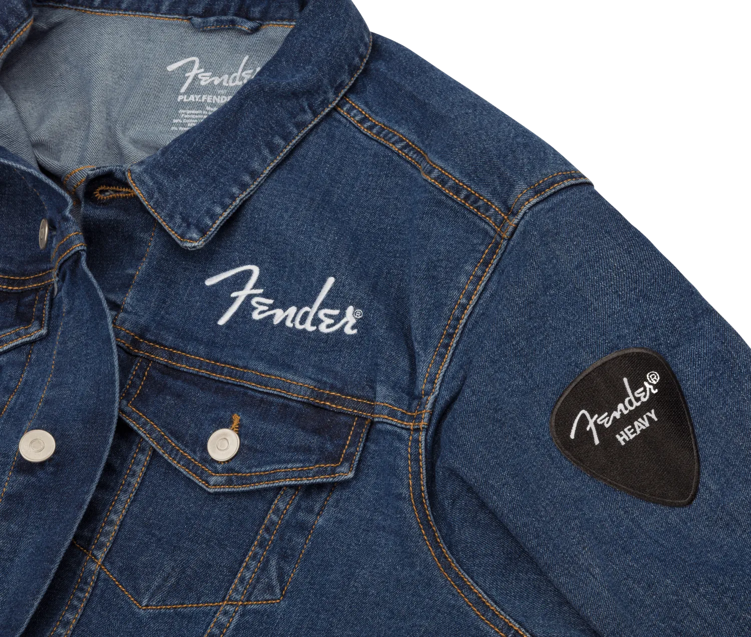 Fender Jean Jacket giubbotto jeans blu patch taglia S