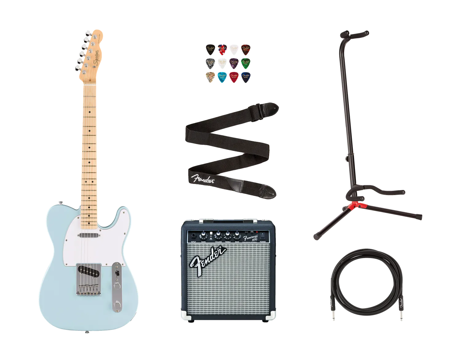 Squier Debut Telecaster bundle chitarra+Frontman 10G Sonic Blue