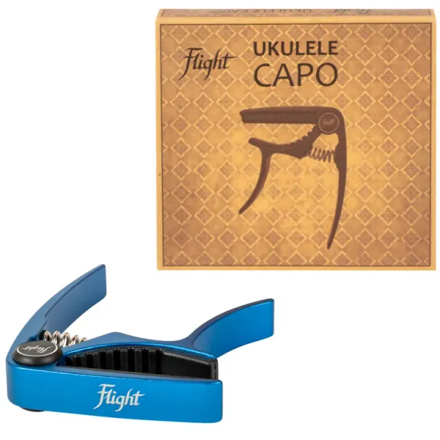 Flight FC-BL capotasto ukulele blu alluminio