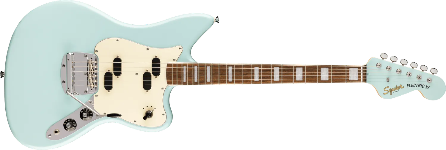 Squier Paranormal Electric VI chitarra Daphne Blue