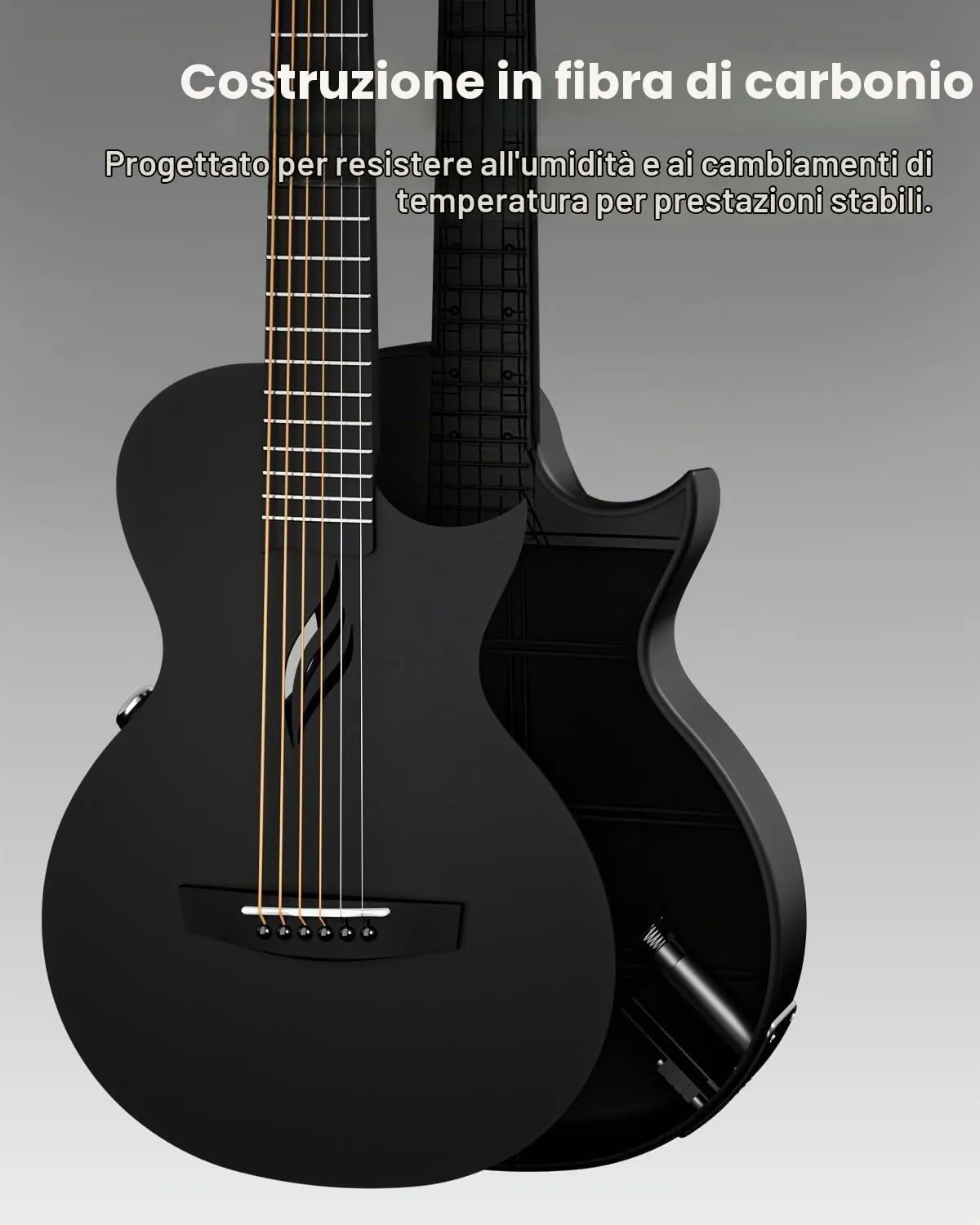 Enya Nova Go SP1 set chitarra acustica 35" nero carbonio