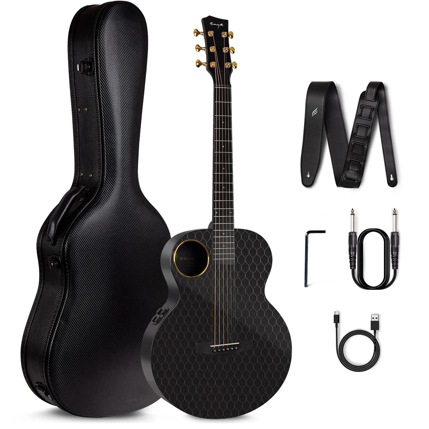 Enya X3 Pro Mini chitarra elettroacustica 36'' fibra carbonio