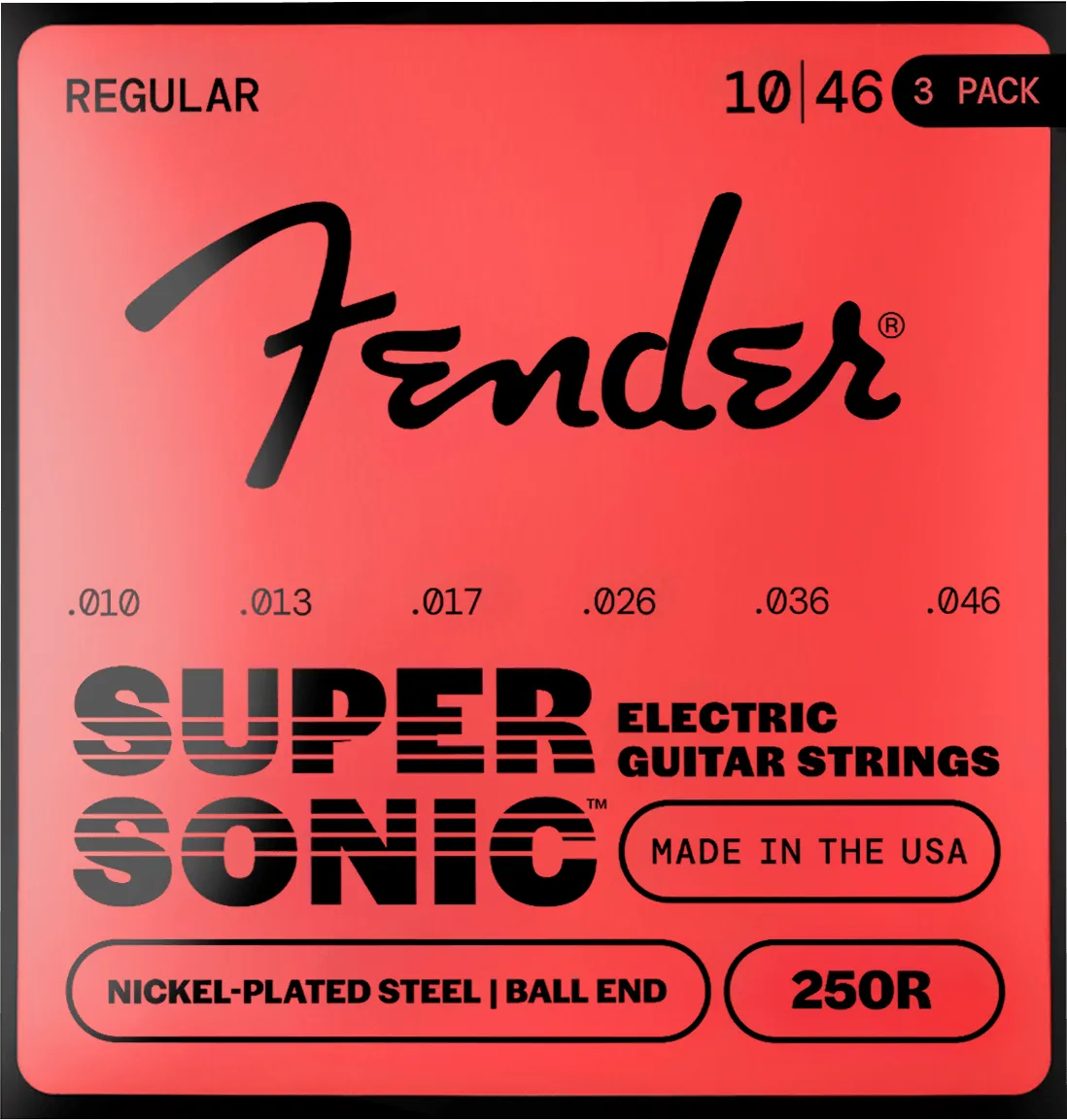 Fender SuperSonic 250 corde chitarra 009-042 3 pack