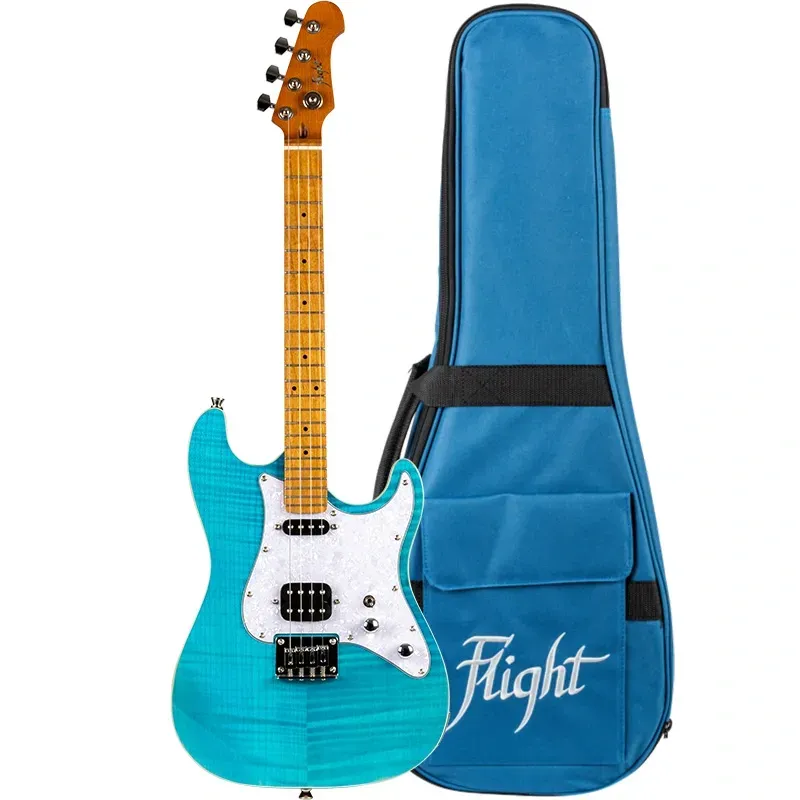 Flight Pathfinder Ocean Blue ukulele elettrico baritono solid body