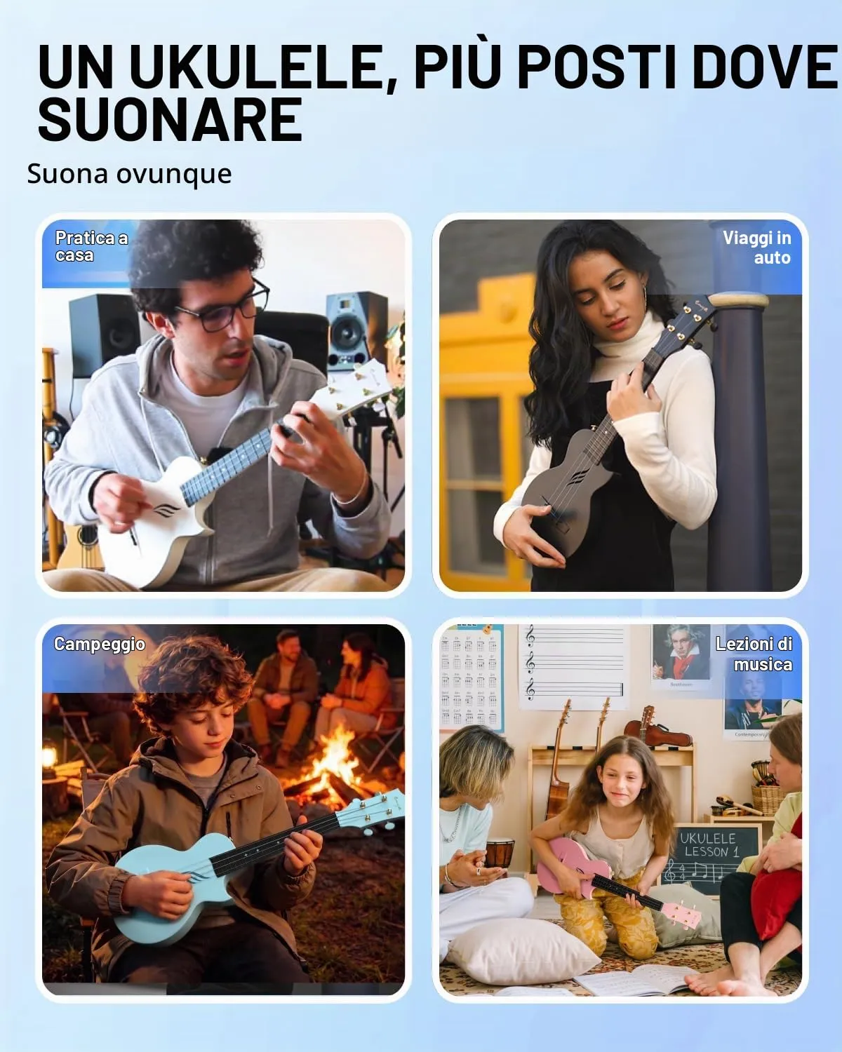 Enya Nova U ukulele concerto 23 pollici bianco carbonio