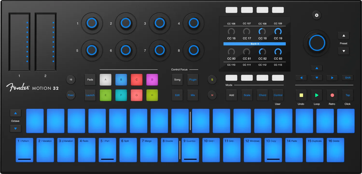 Fender Motion 32 controller MIDI USB 32 pad Fatar